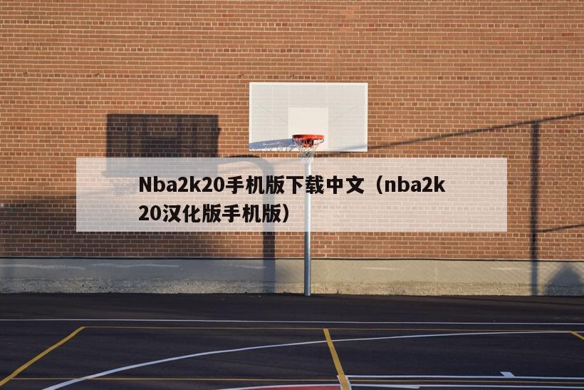 Nba2k20手机版下载中文（nba2k20汉化版手机版）